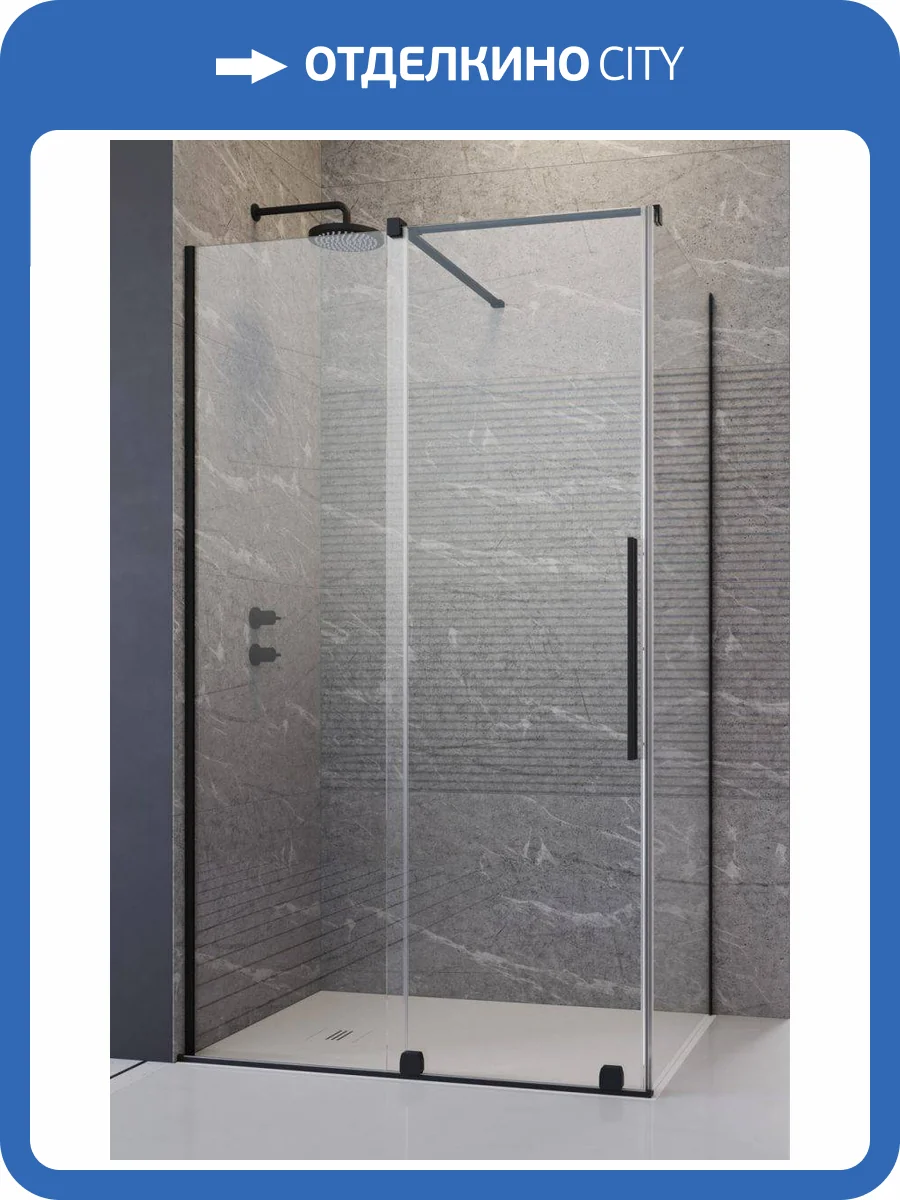 Душевая дверь Radaway Furo KDJ Black 10104622-54-01R Черный, Прозрачное 62.2x200 (1/3) фото 2