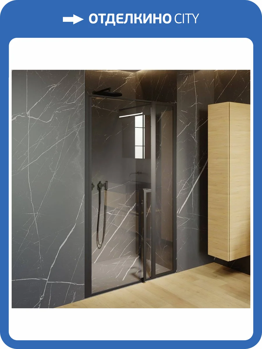 Душевая дверь в нишу Riho Lucid GD104 120 см, профиль черный фото 4