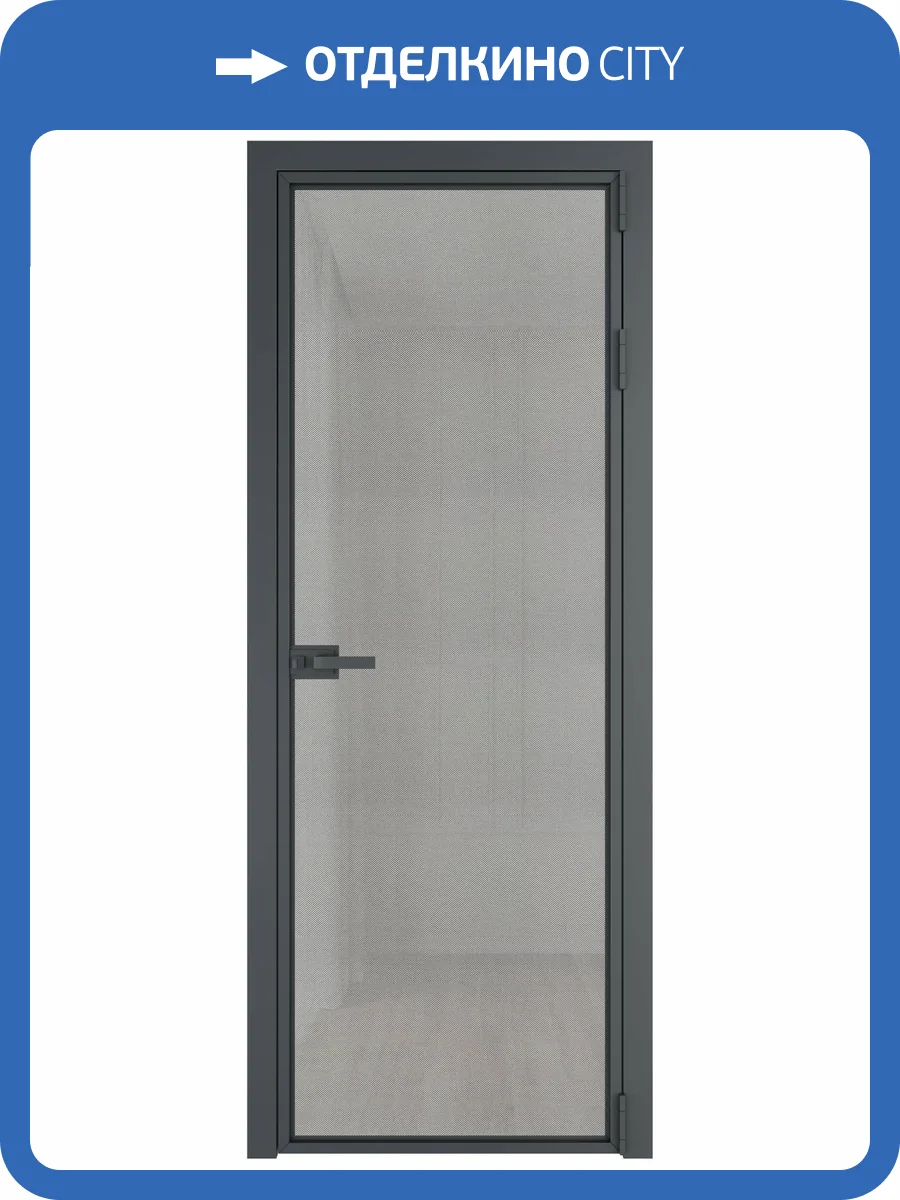 Межкомнатная дверь Profil Doors 1 AX цвет профиля Серая ночь, стекло безопасное 6 мм рэте 600x2000 фото 2