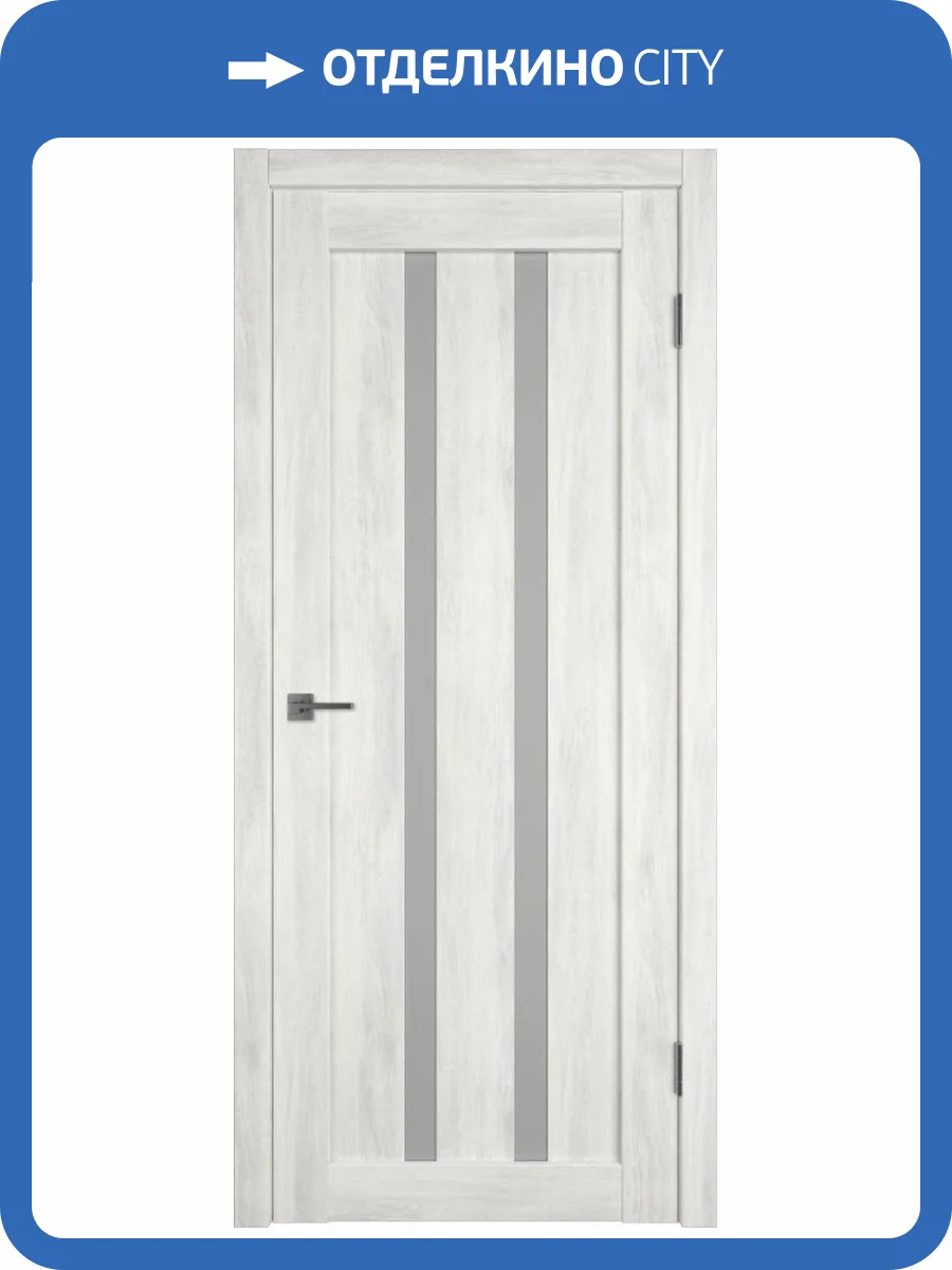 Межкомнатная дверь Владимирская Фабрика Дверей Atum 2 Nord Vellum стекло White Cloud 900x2000 фото 2