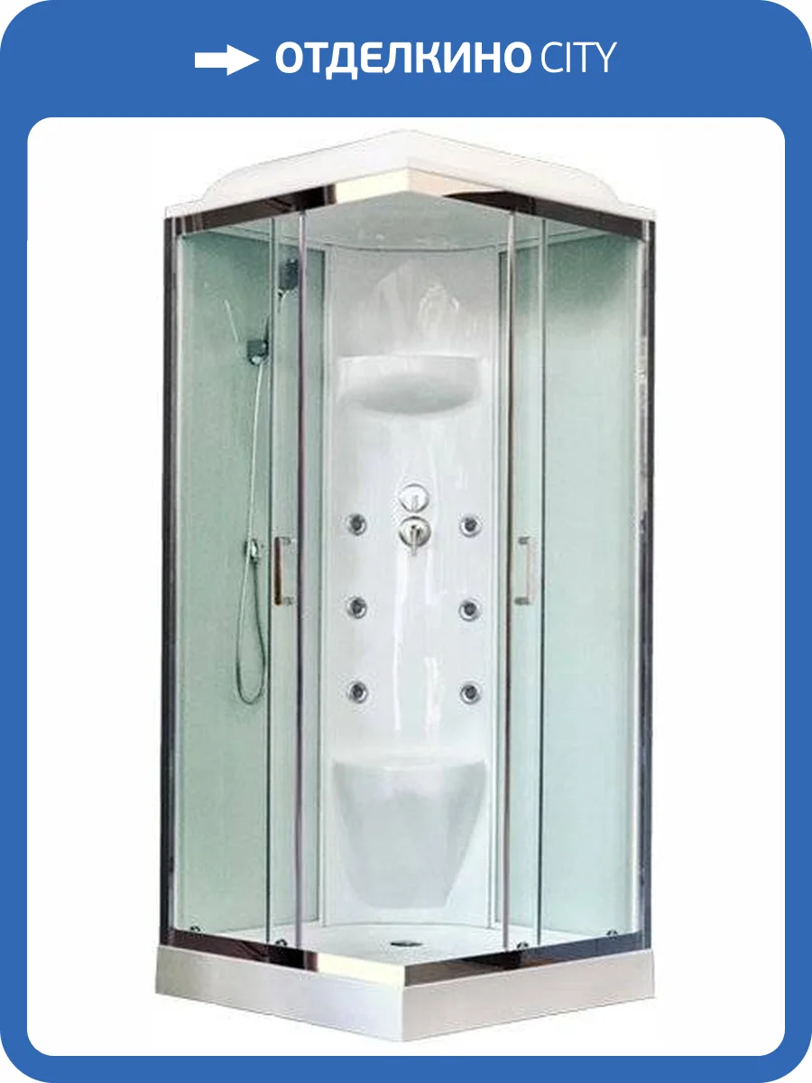 Душевая кабина Royal Bath RB80HP7-WT-CH с низким поддоном, с сиденьем фото 6