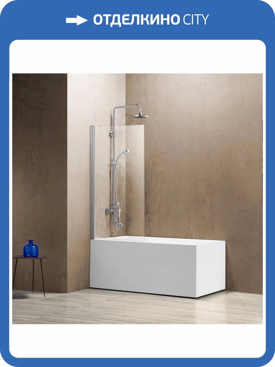 Шторка на ванну Vincea VSB-11800CL 80 см, профиль хром, стекло прозрачное фото 4