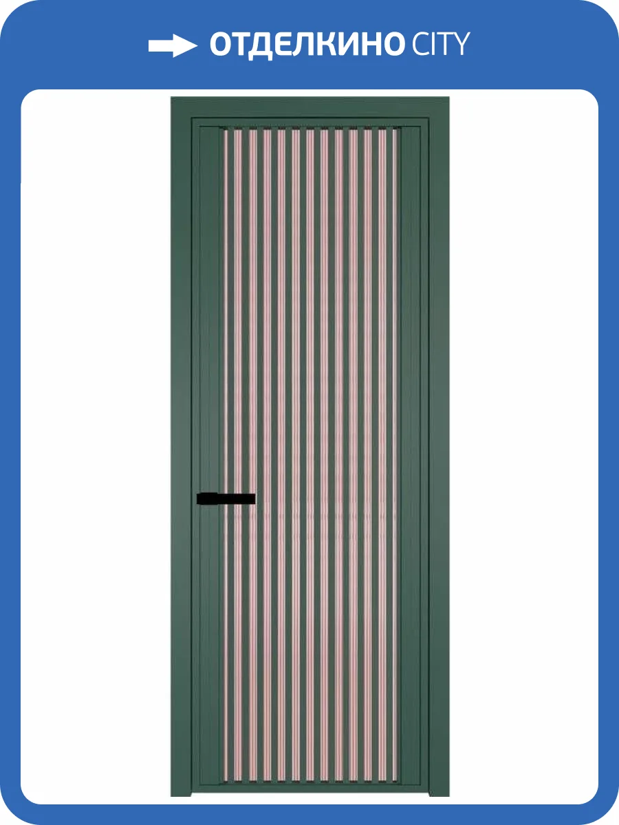 Межкомнатная дверь Profil Doors 3 AGP цвет профиля Зеленый воск, стекло безопасное 6 мм мору розовое 700x2000 фото 2