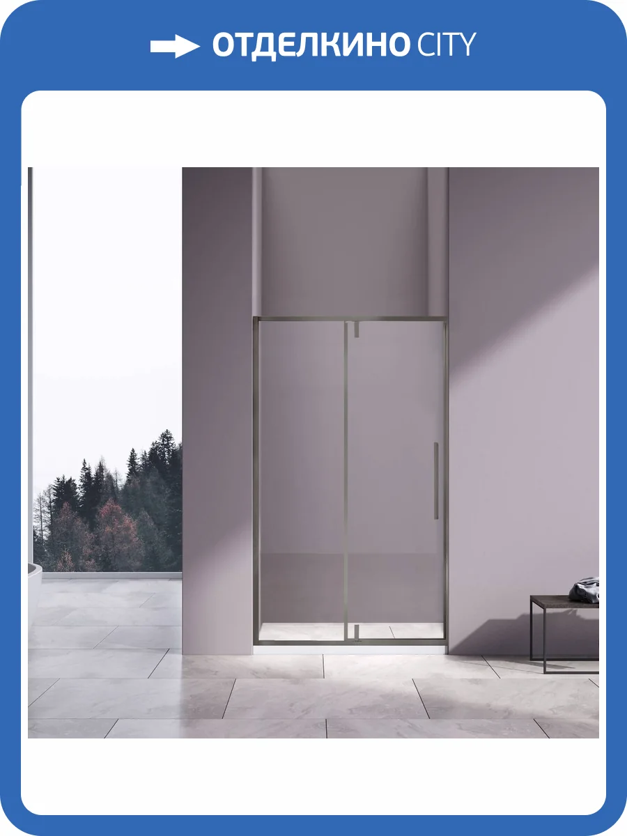 Душевая дверь в нишу Vincea Slim-N VDP-4SN100CLGM профиль вороненая сталь, стекло прозрачное, 100x195 фото 6