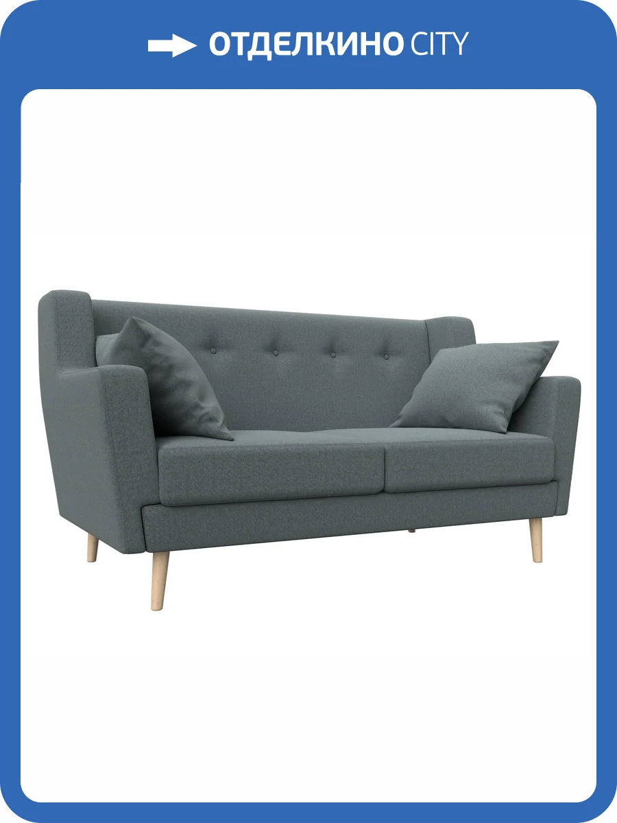 Кухонный прямой диван Лига Диванов Брайтон 2 123713 амур серый фото 7