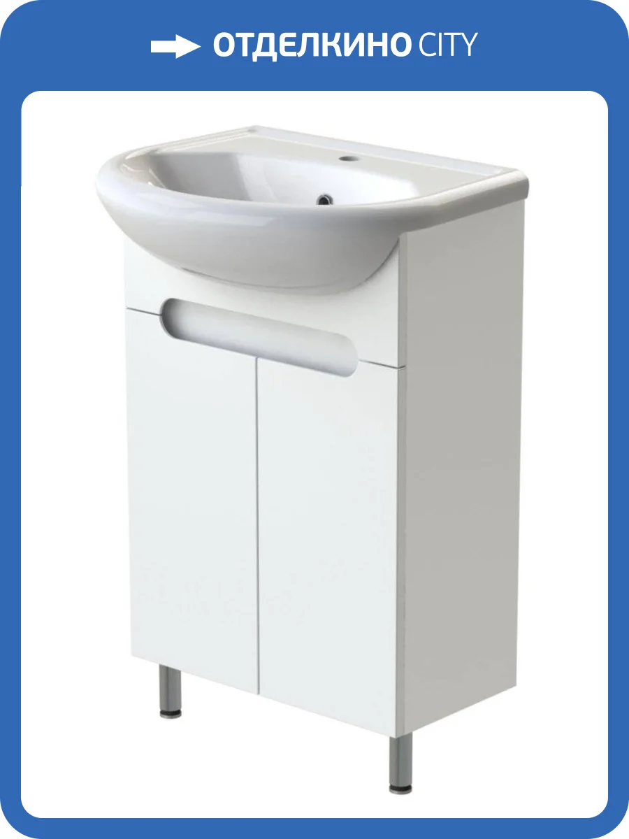Тумба с раковиной Orange Рио TR55-01C+RA напольная, белый глянец фото 4