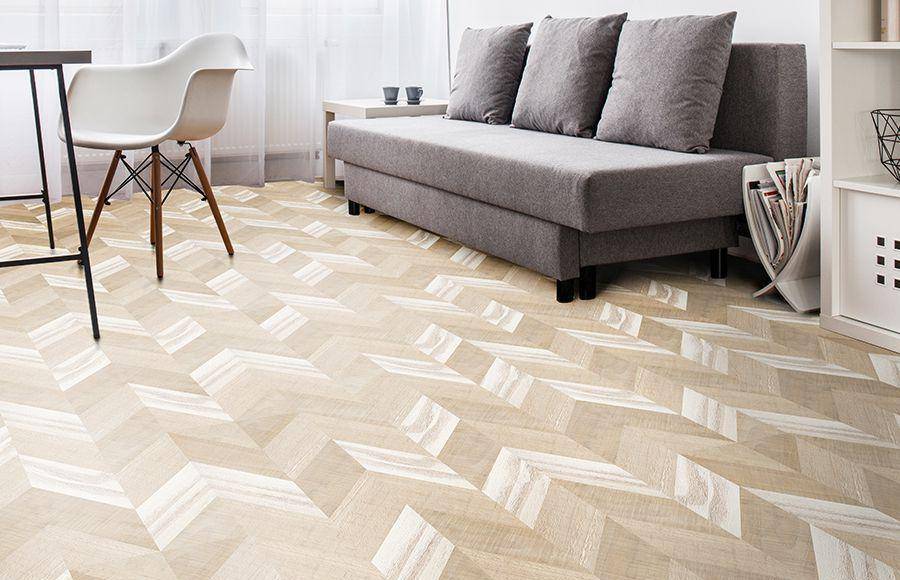 Пробковое покрытие Corkstyle Chevron Creme Замковое 1235x305x10 фото 3