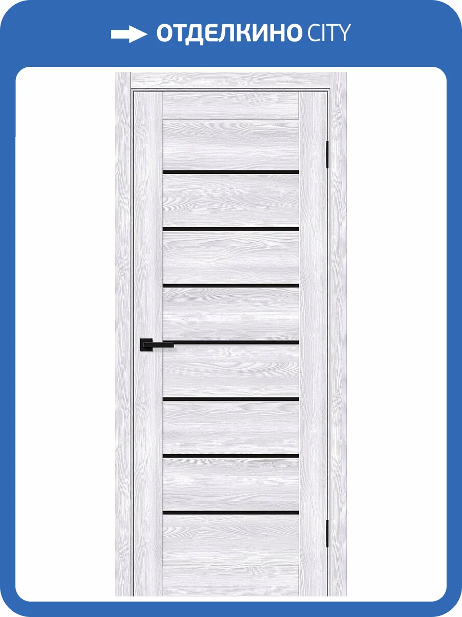 Межкомнатная дверь Bravo Браво-22 полотно Riviera Ice, cтеклянная вставка Black Shine 900x2000 фото 2