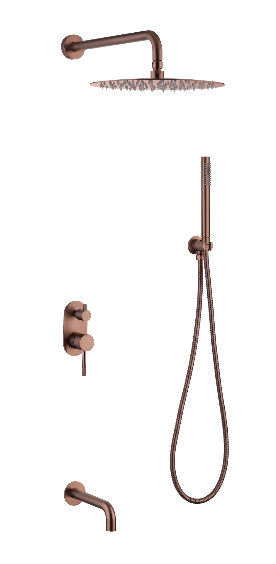 Душевой комплект Boheme Uno 464-2-CB с изливом, Copper Brushed