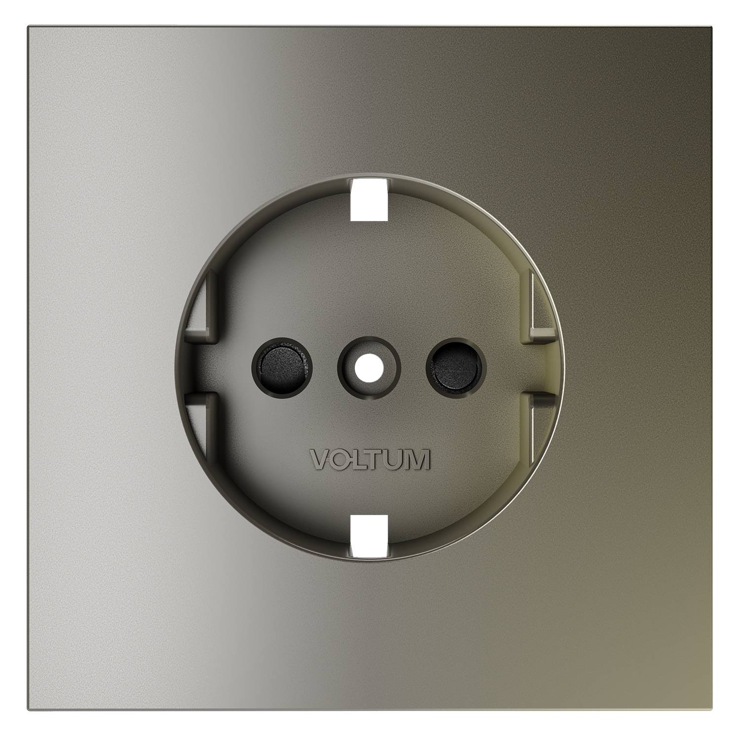 Лицевая панель для розетки с заземлением и шторками Voltum S70 VLS000704 шелк фото 2