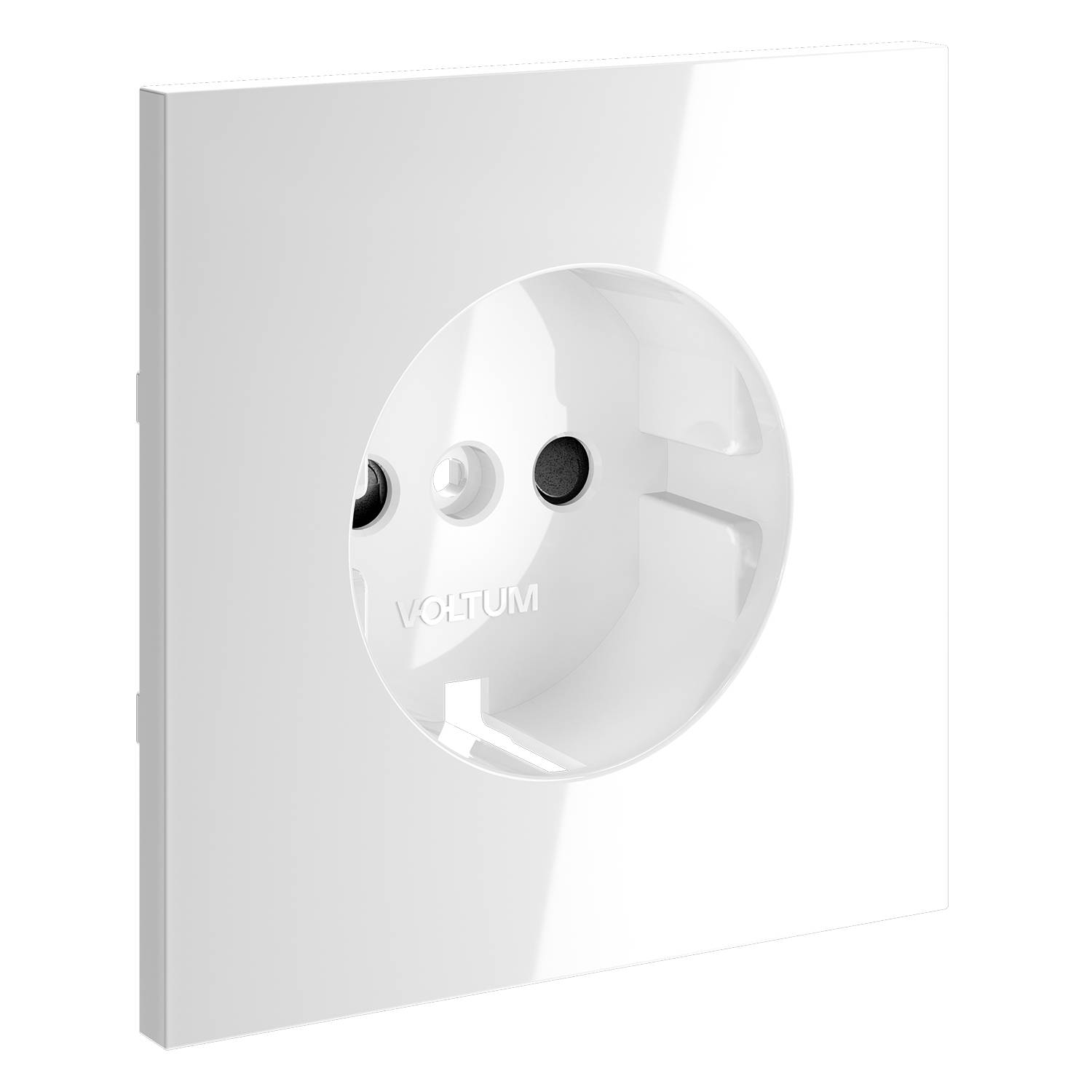 Лицевая панель для розетки с заземлением и шторками Voltum S70 VLS000701 белый