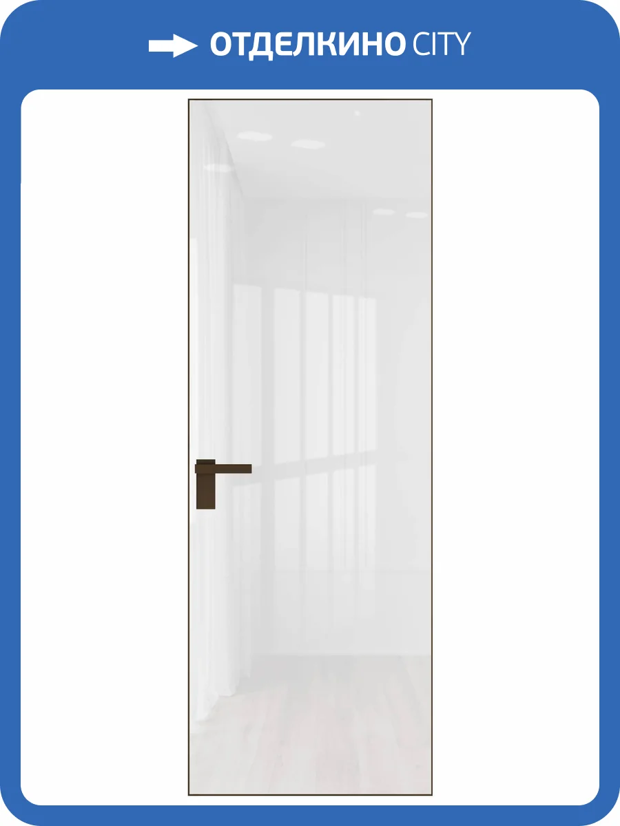 Межкомнатная дверь Profil Doors 1 AGK цвет профиля Деорэ, стекло безопасное 4 мм lacobel белый лак 800x2000 фото 2