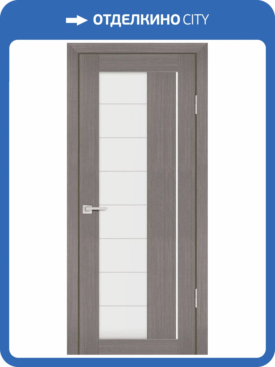 Межкомнатная дверь Profilo Porte экошпон PS-41, остеклённая, грей мелинга 900x2000 фото 2