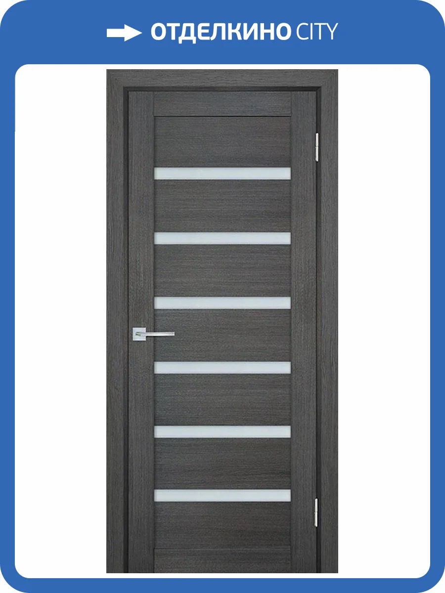 Межкомнатная дверь экошпон Мариам Техно 707, остекленная, грей 900x2000 фото 2