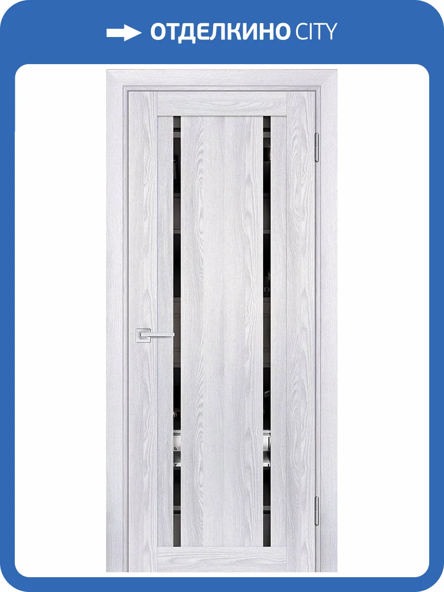 Межкомнатная дверь Profilo Porte экошпон PSK-9, остеклённая, зеркало, ривьера айс 600x2000 фото 2