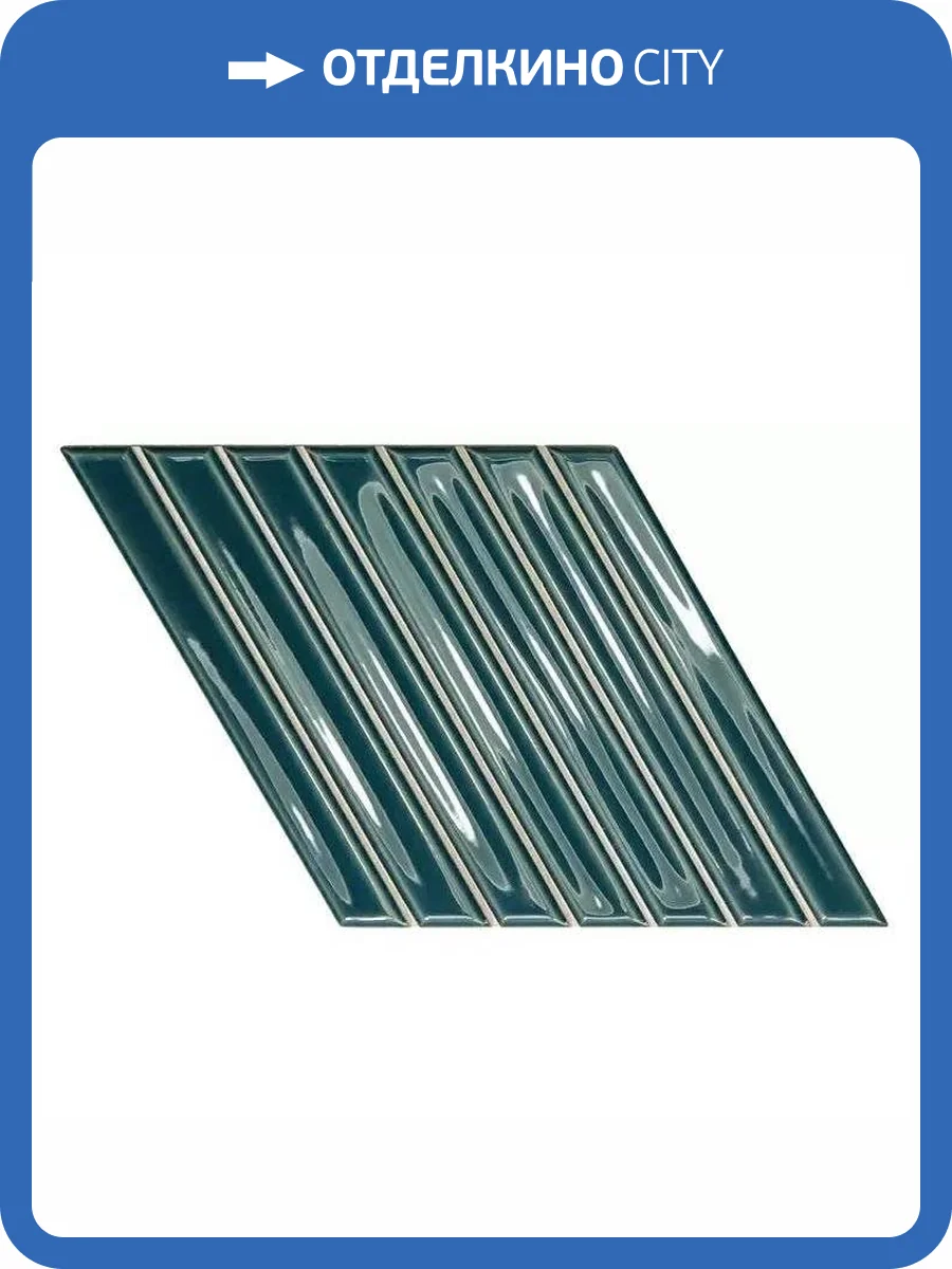 Керамическая плитка WOW Spike Bars 135015 A Peacock Blue Gloss 15x25.9 фото 3