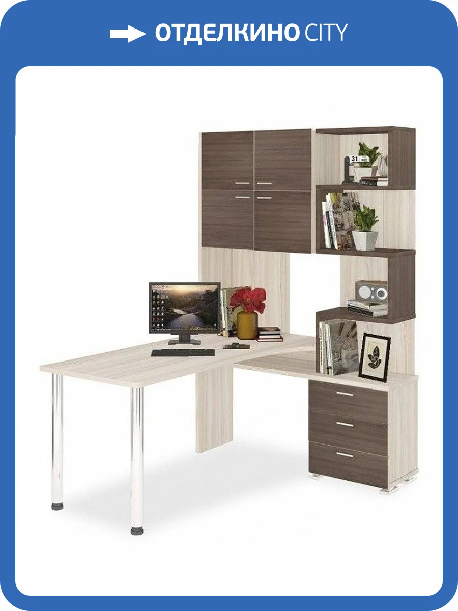 Стол компьютерный Merdes Домино MER_SR-500M-160-KSHK-CH-PRAV фото 2