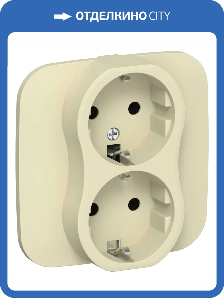 Розетка 2-местная с заземлением IEK Flite FI-R21A-16-K87 навахо фото 2