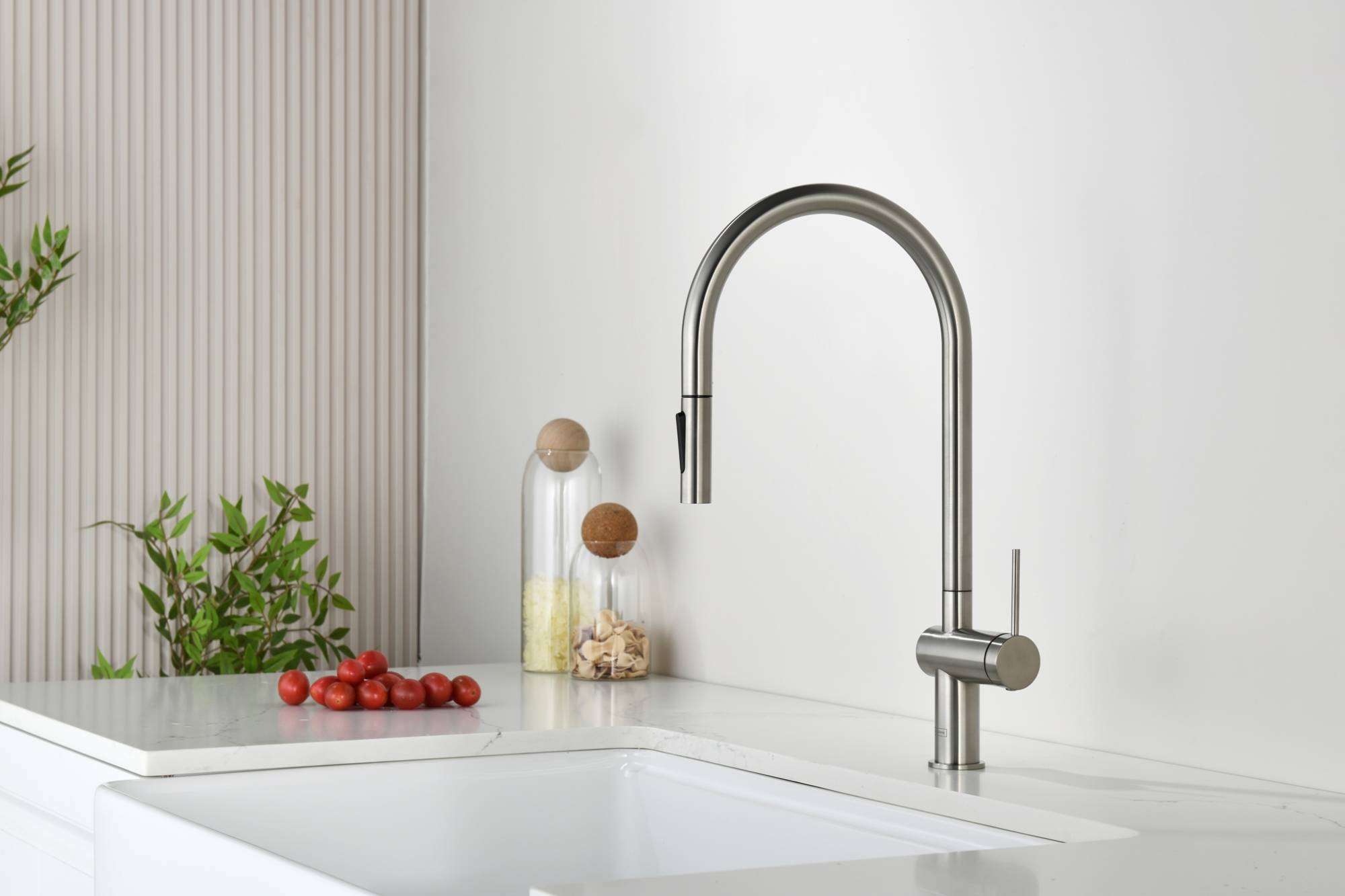 Смеситель для кухни AQUAme Cucina AQM9901BN с выдвижным изливом, никель шлифованный фото 10