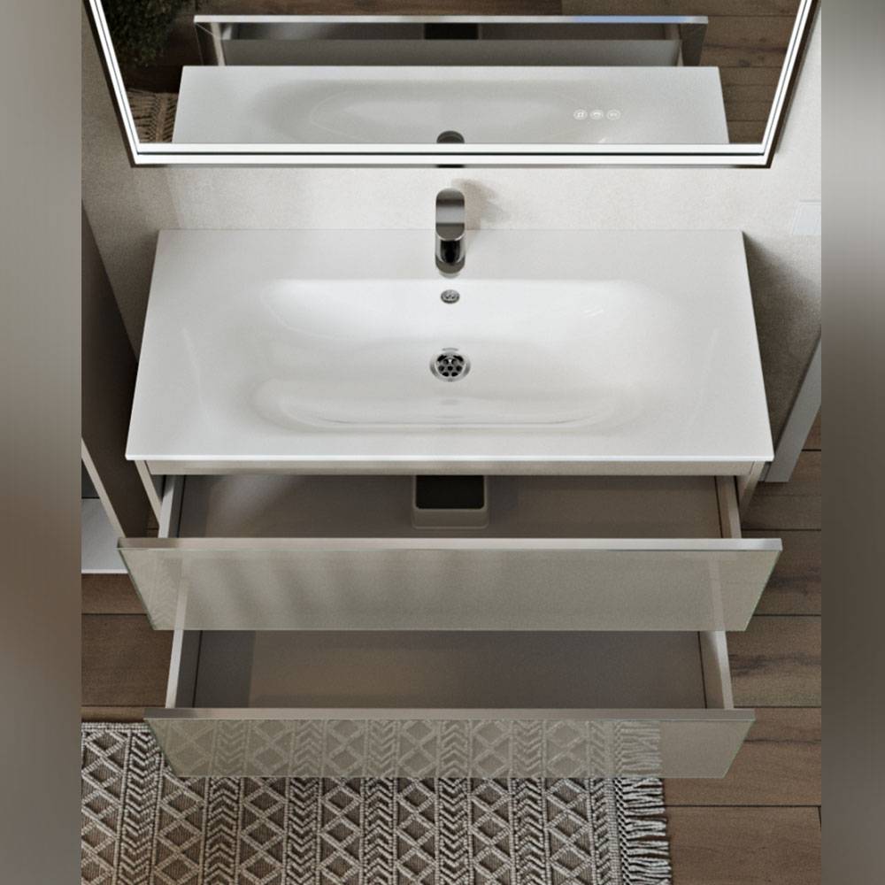 Тумба с раковиной Terminus Vega VEG101002200501OSL капучино, 100x62 фото 2