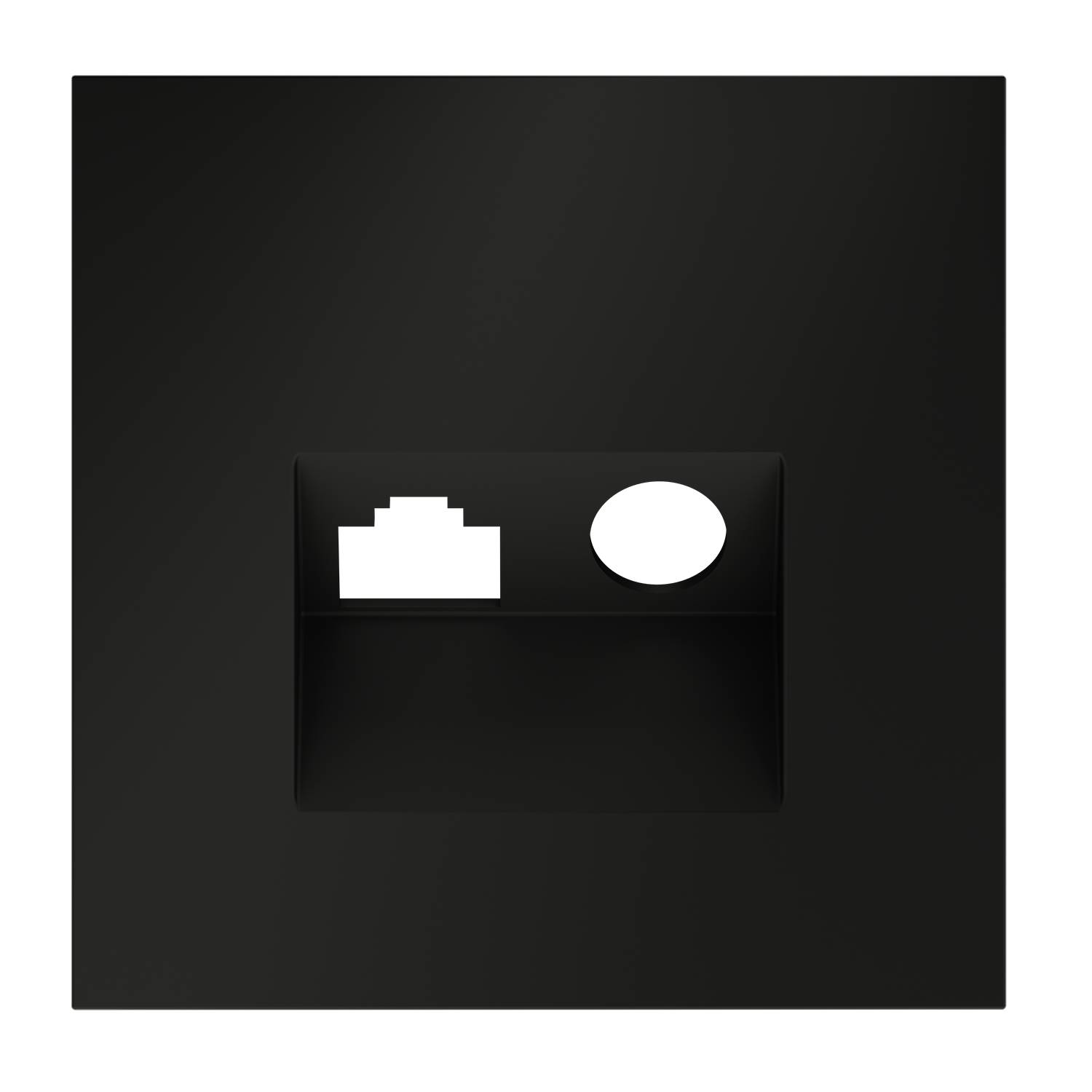 Лицевая панель для ТВ-розетки+Ethernet RJ45 Voltum S70 VLS002708 черный фото 2