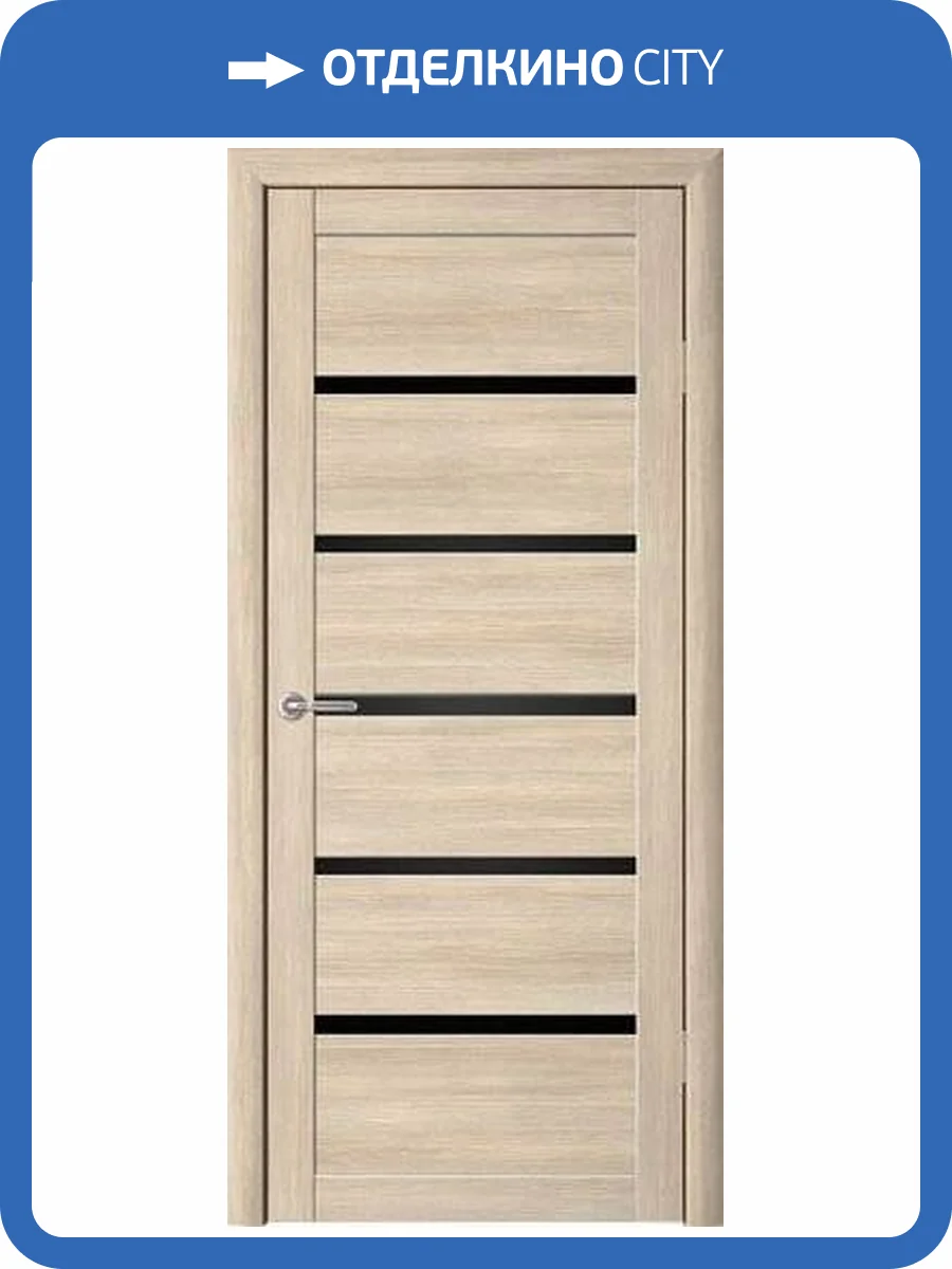 Межкомнатная дверь Albero Мегаполис Вена полотно Лиственница мокко, стекло черное 700x2000 фото 2