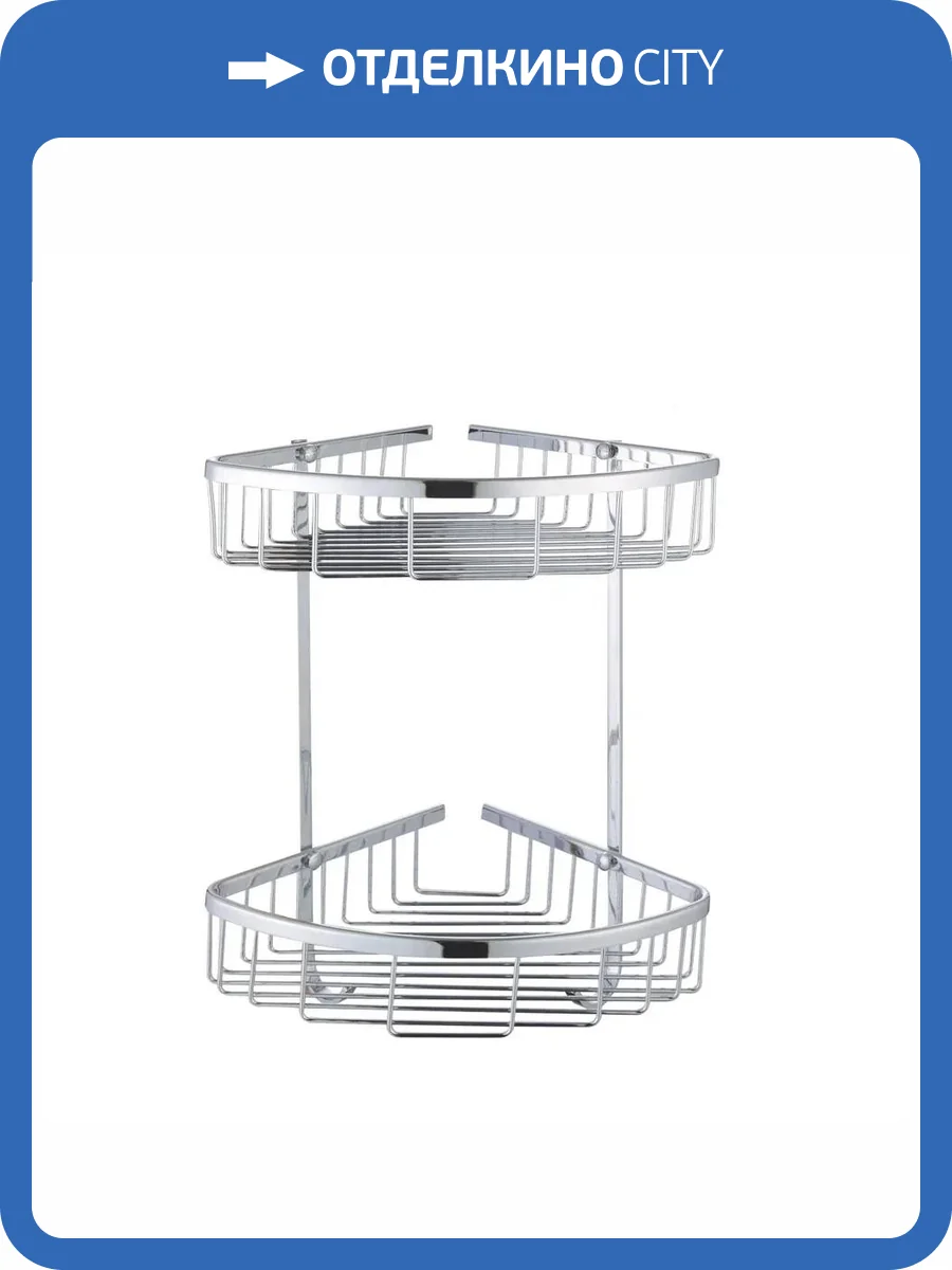 Полка Rose RW12 металлическая, угловая, двухъярусная, хром фото 2