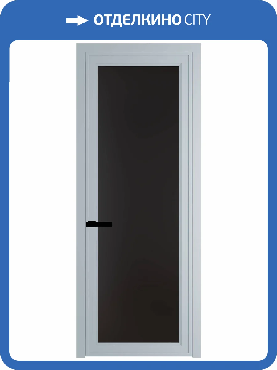 Межкомнатная дверь Profil Doors 1 AGP цвет профиля Серебро, стекло безопасное 6 мм монохром черный 700x2000 фото 2