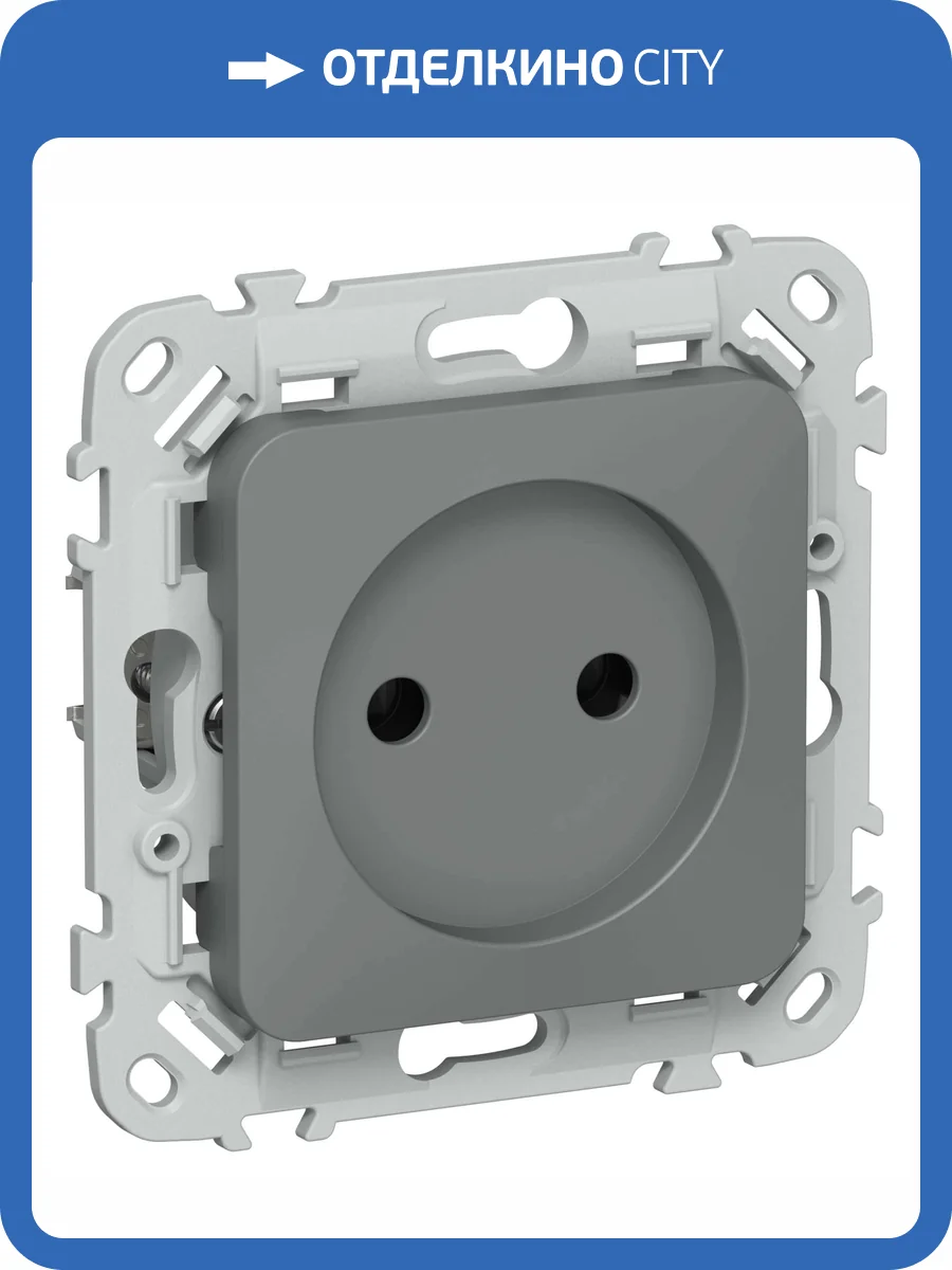 Розетка 1-местная IEK Flite FI-R10-10-1-K80 мокрый асфальт фото 2
