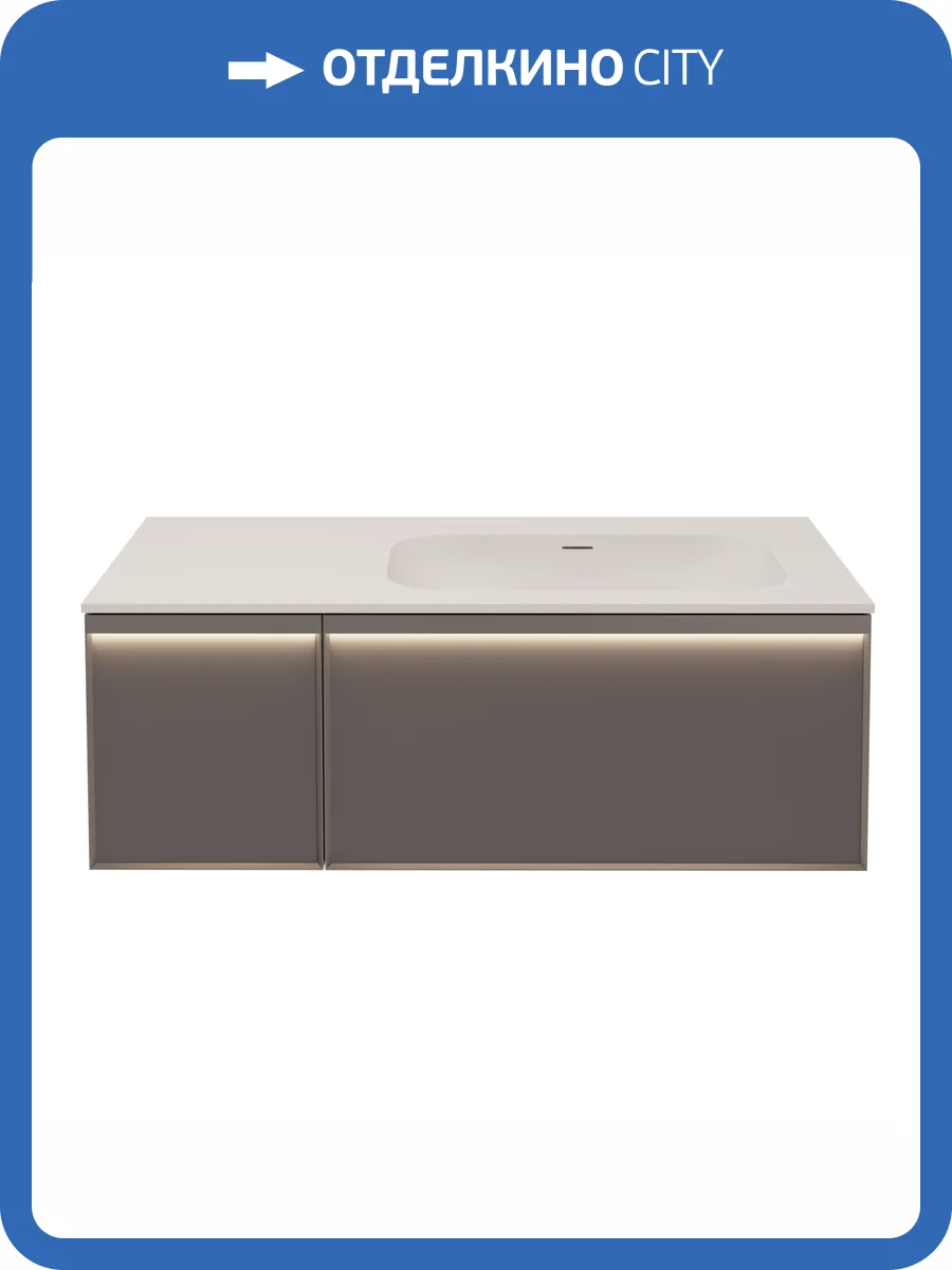 Тумба под раковину Vincea Elise 1000 VMC-4EL100MG-R подвесная, серый матовый фото 3