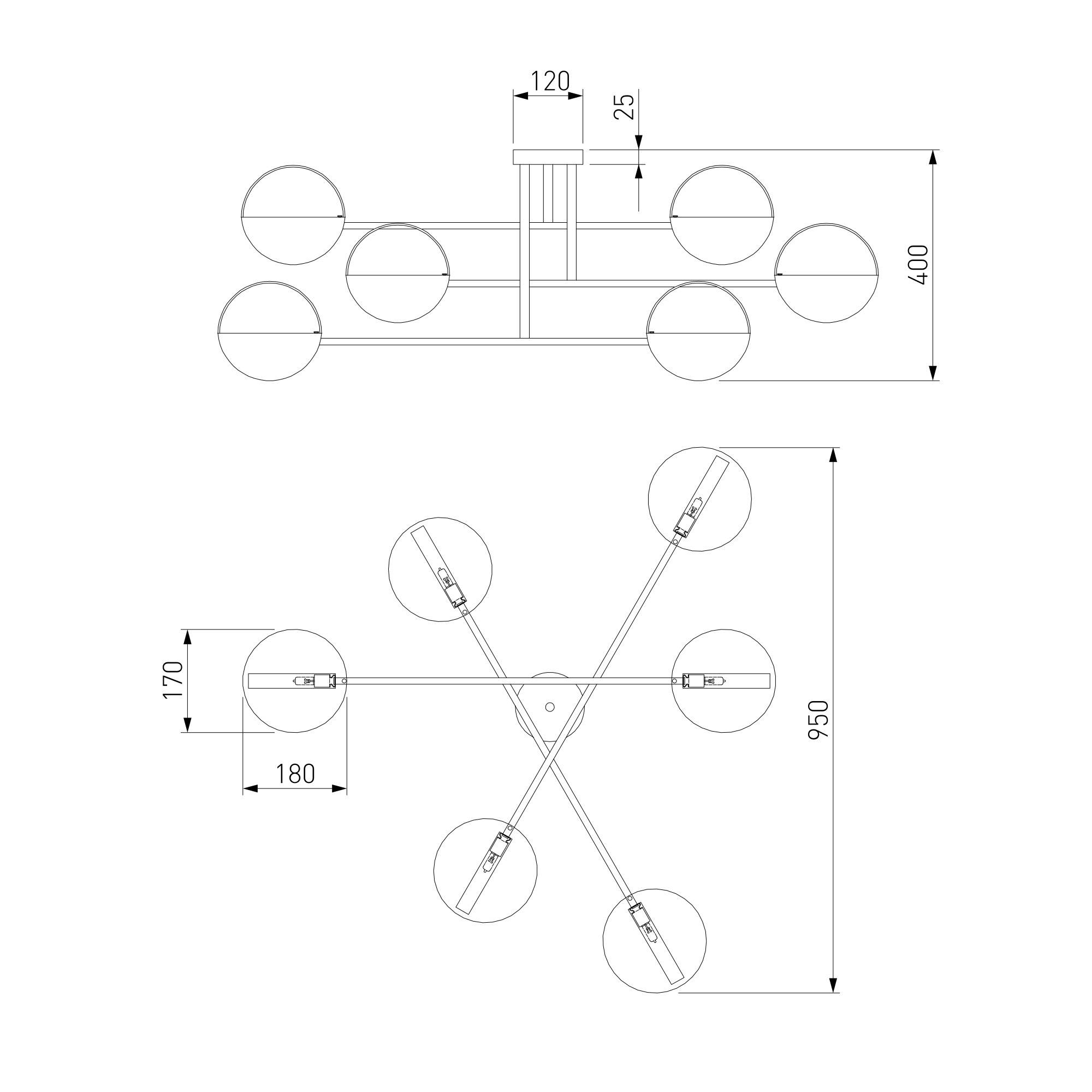 Потолочный светильник Eurosvet Grazia 70148/6 золото Smart фото 3