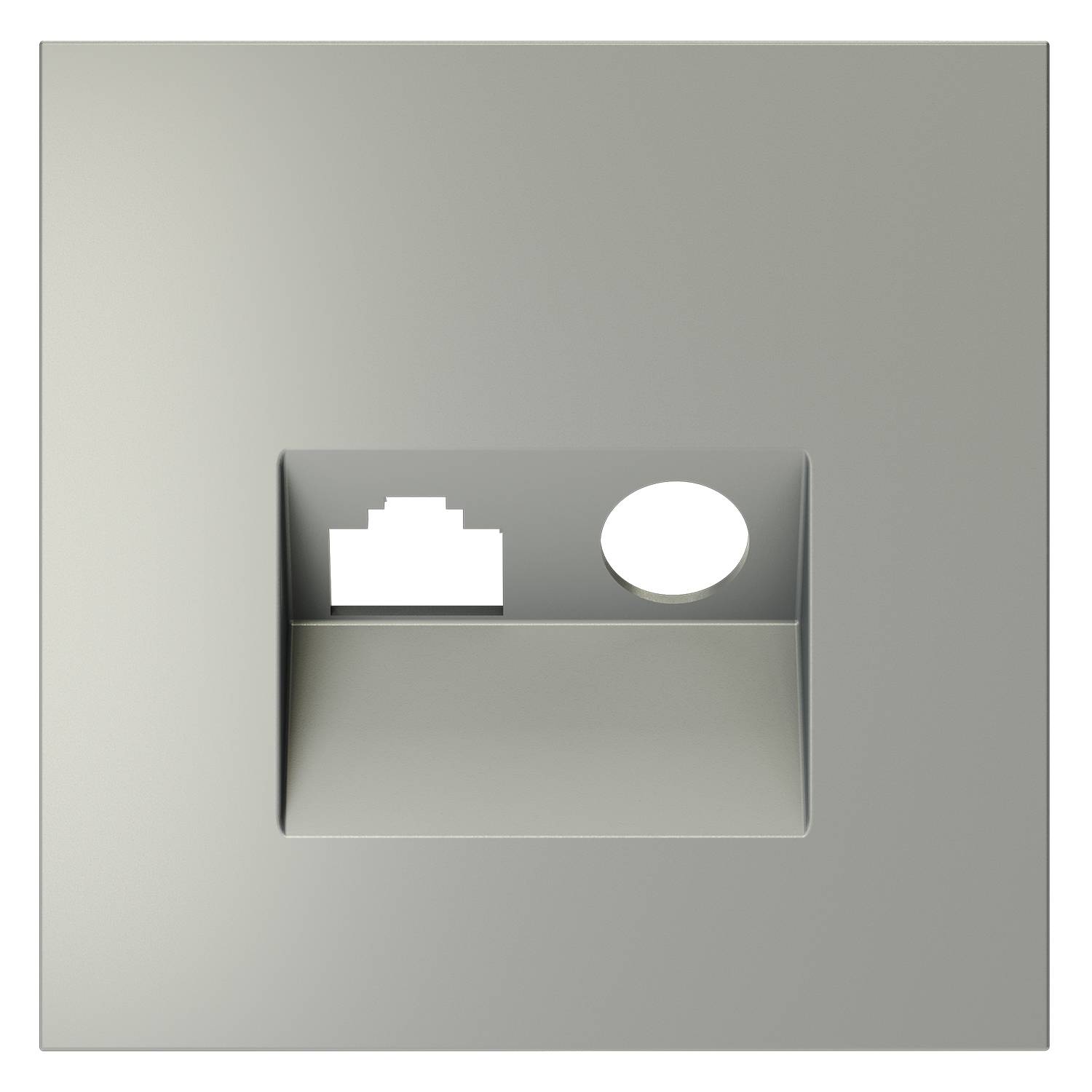 Лицевая панель для ТВ-розетки+Ethernet RJ45 Voltum S70 VLS002705 сталь фото 2