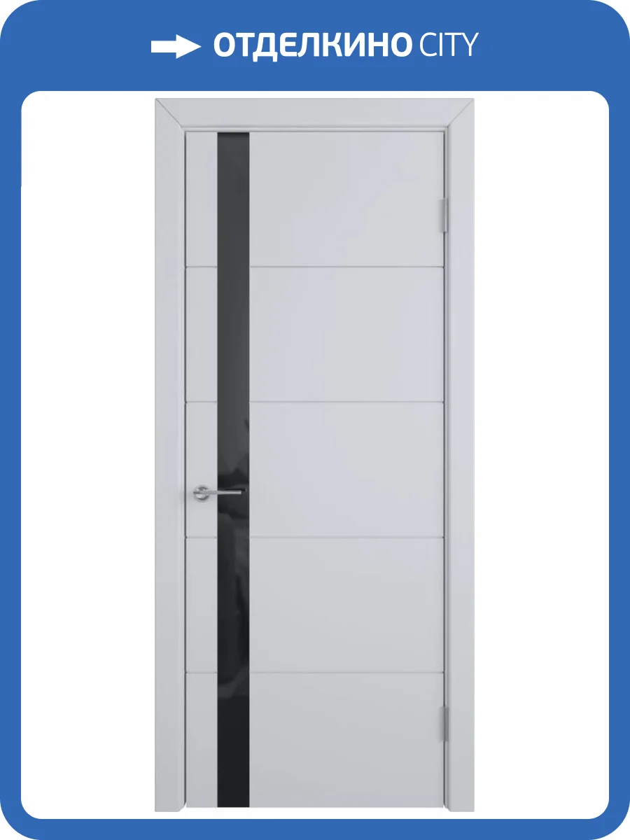 Межкомнатная дверь Владимирская Фабрика Дверей Trivia Cotton стекло Black Gloss 600x2000 фото 2