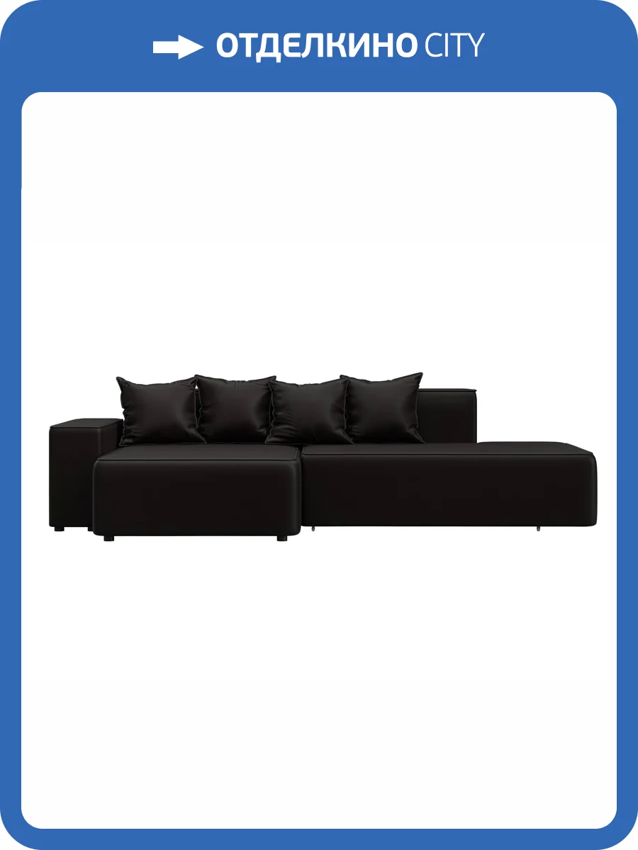 Диван угловой Лига Диванов Лига-079 129817L GRIFON 12 коричневый, угол левый фото 9