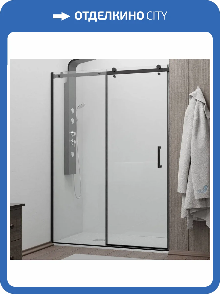 Душевая дверь в нишу RGW Tornado TO-14 1500x1950, профиль черный фото 4