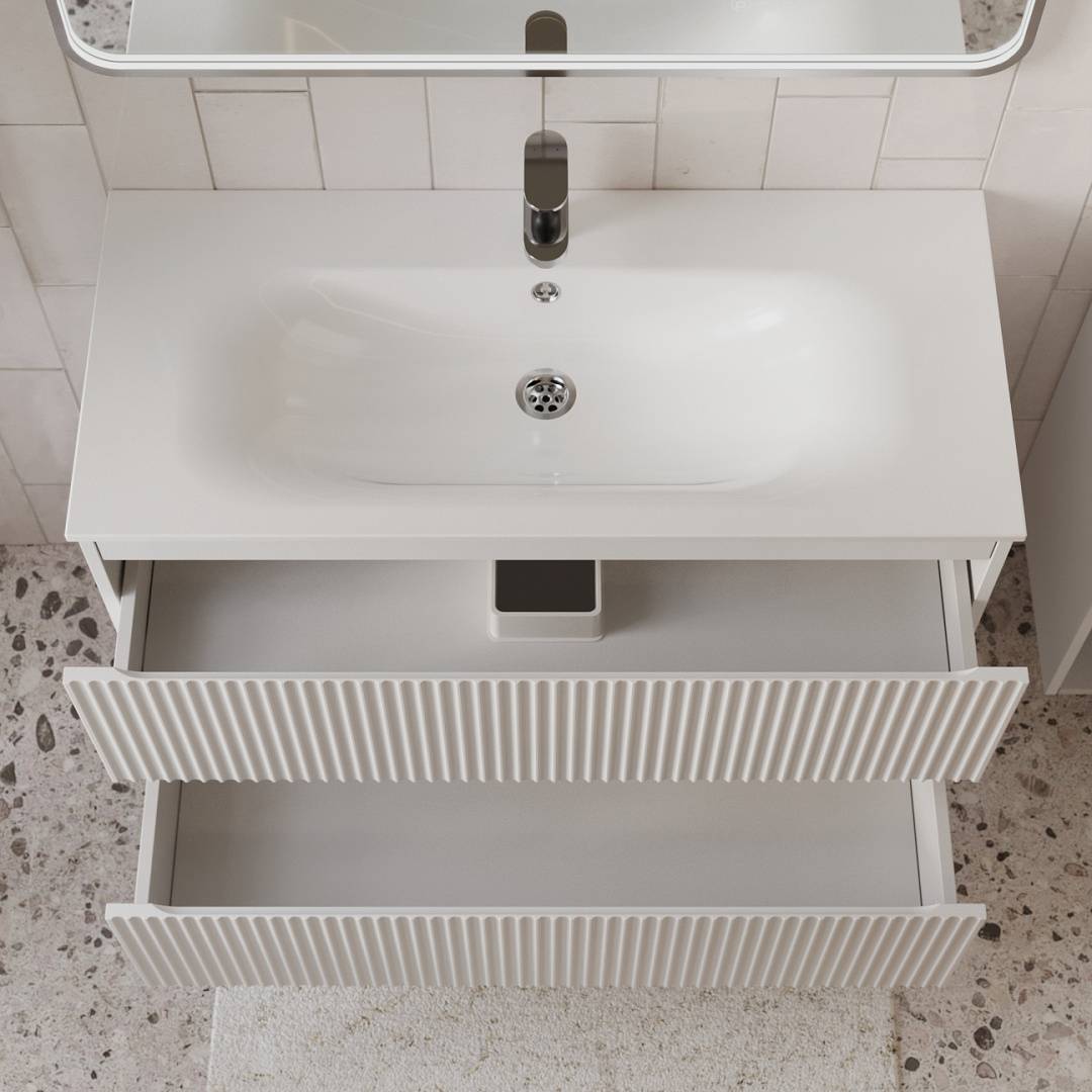 Тумба с раковиной Terminus Sicilia SIC101002900301O белый, 100x62 фото 2