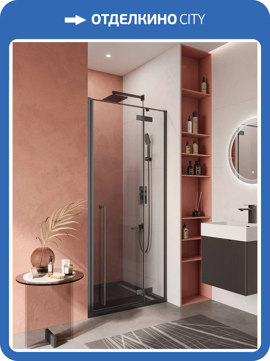 Душевая дверь в нишу Cezares LINER-B-12-90-C-NERO-R профиль черный, стекло прозрачное, 90x195 фото 6