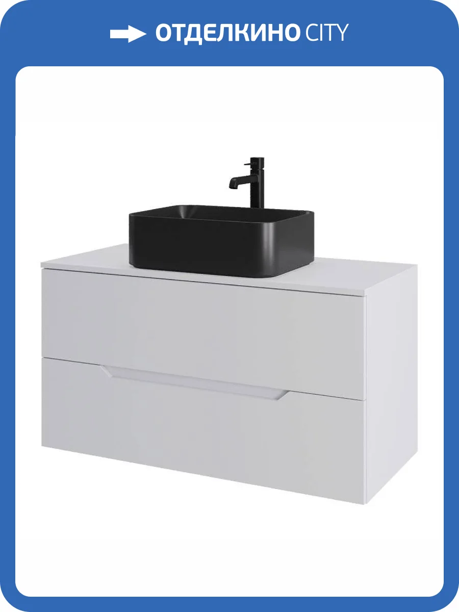Тумба с раковиной Orange Лайн Li-100TuwMDF+B02-460MB белая матовая, 100 см фото 8