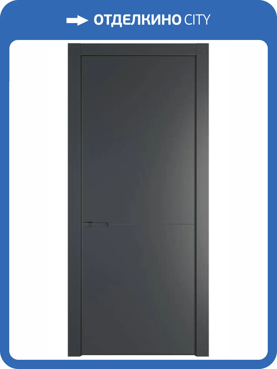 Межкомнатная дверь Profil Doors 16 PA полотно Графит, профиль серая ночь, алюминиевый молдинг 3мм 600x2000 фото 2