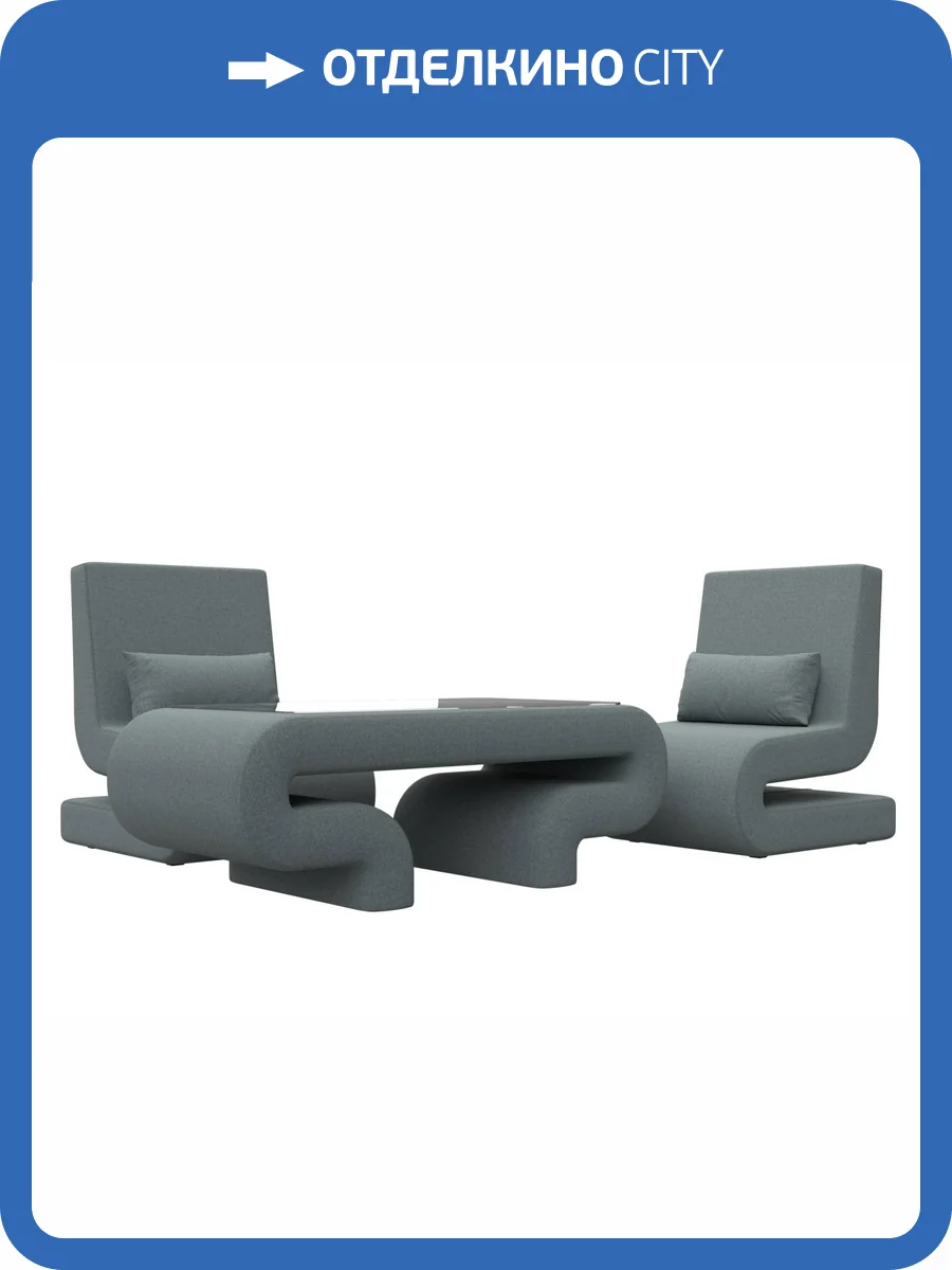 Набор 3 Лига Диванов Волна 125334 амур серый фото 6