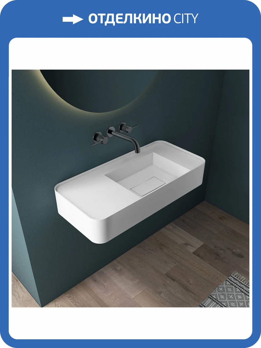 Смеситель для раковины Vincea Groove VBFW-4G1GM встраиваемый, вороненая сталь фото 5