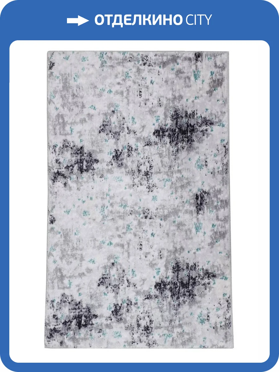 Ковер Plato Hali Parantez Class 9162 CESME 4071 GREY&EMERALD Прямоугольник 1.2x1.7 фото 2
