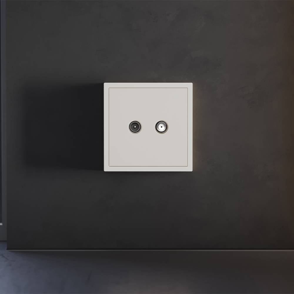 Лицевая панель для двойной ТВ розетки Voltum S70 VLS001613 хлопок фото 3