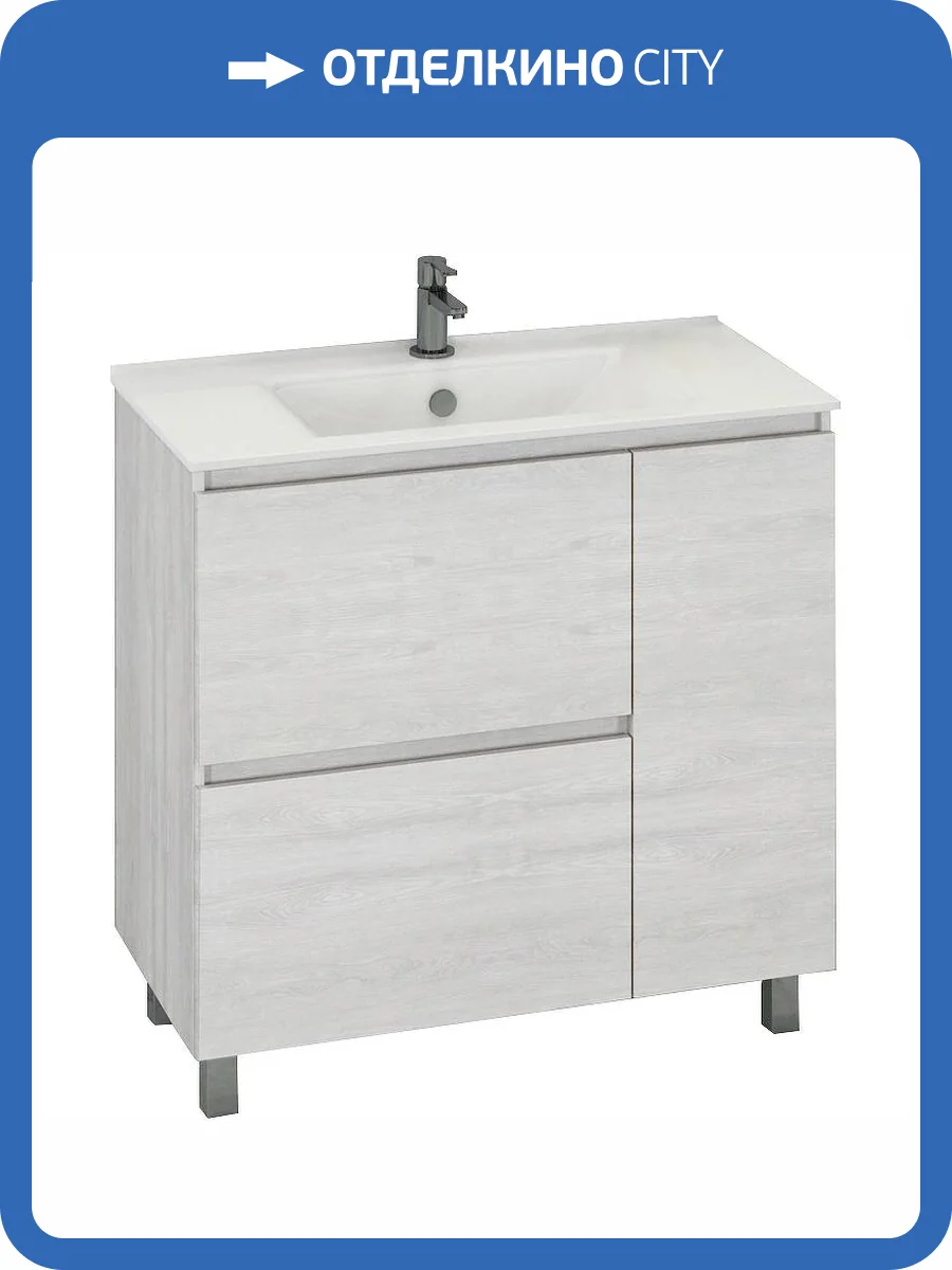 Тумба с раковиной Comforty Верона 90 дуб белый фото 24