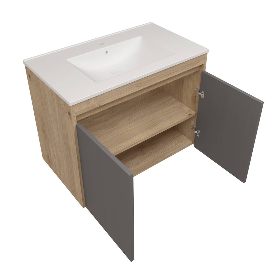 Тумба под раковину Watersense Paula W00898 дуб, 80 см фото 4