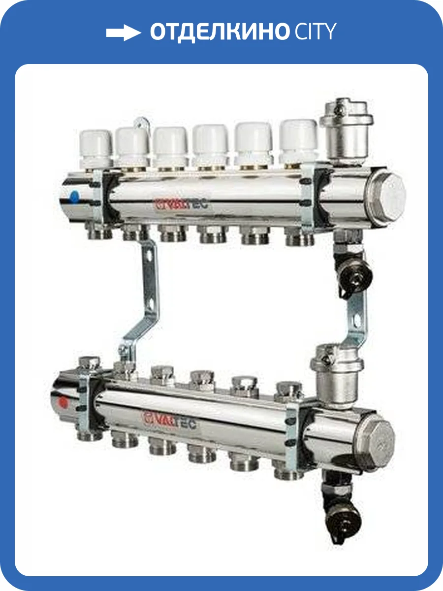 Коллекторная группа VALTEC в сборе, 1х7 вых. Евроконус 3/4 фото 2