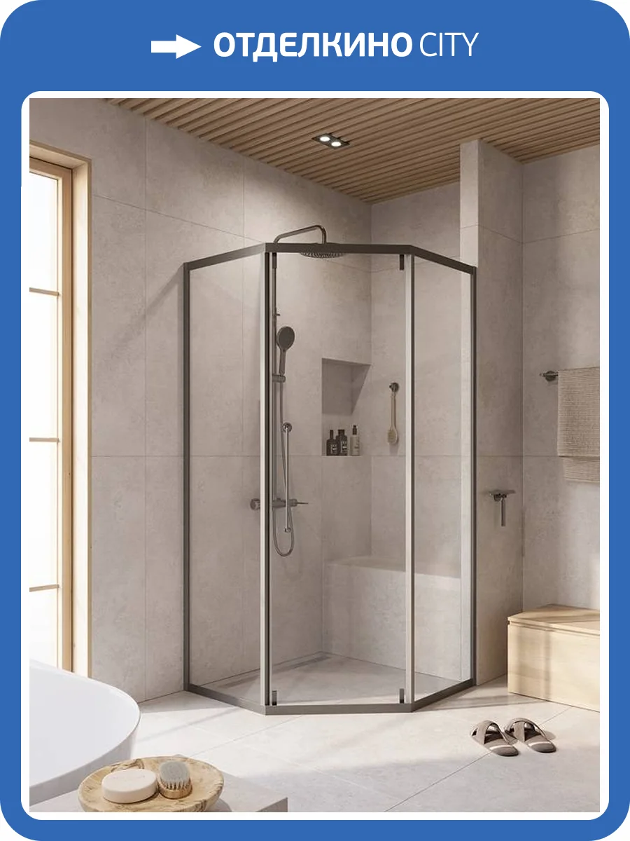 Душевой уголок Cezares Relax RELAX-304-P-1-100-C-GM профиль оружейная сталь, стекло прозрачное, 100x100x200 фото 7