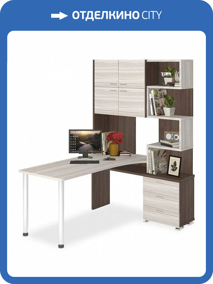 Стол компьютерный Merdes Домино MER_SR-500M-160-SHKK-CH-PRAV фото 2