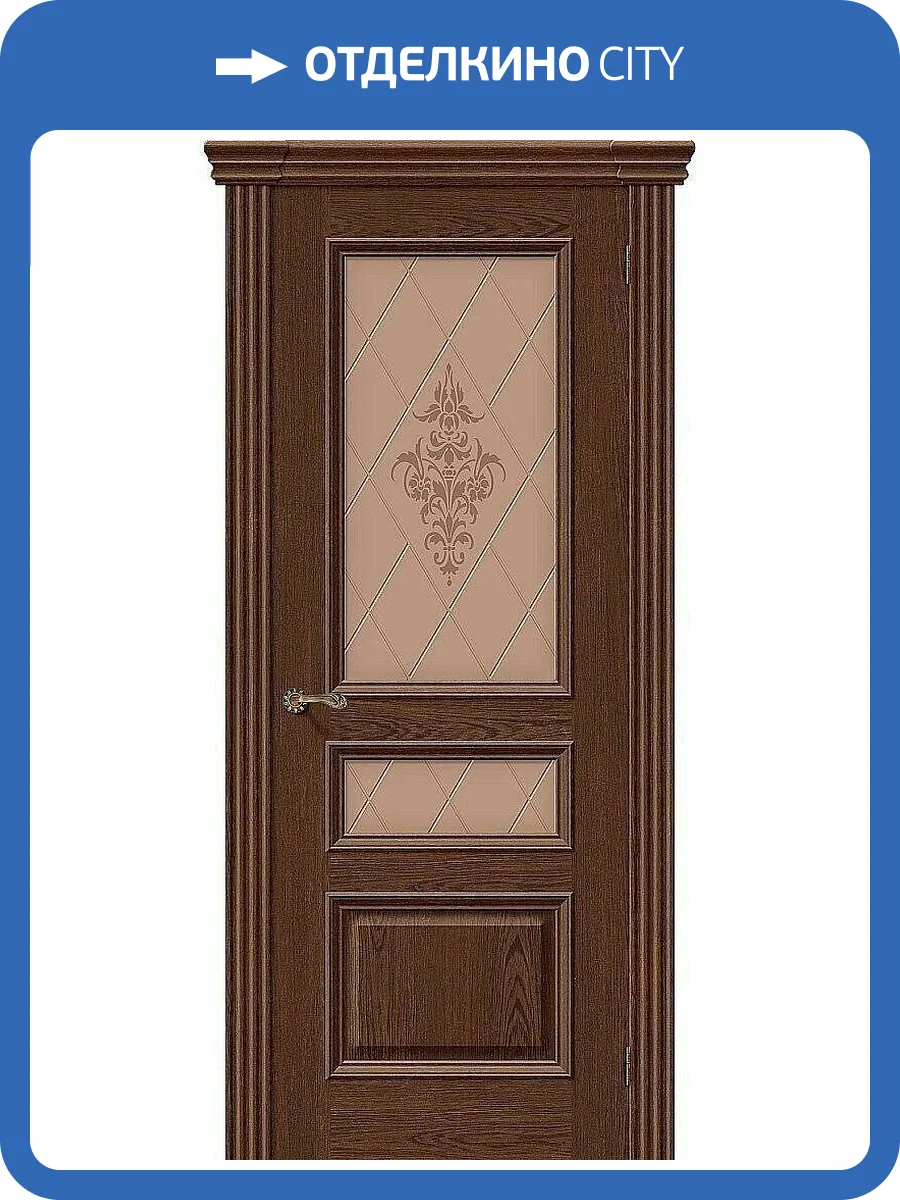 Межкомнатная дверь Bravo 001-0420 Вена Т-32 Виски 2000x600 фото 2