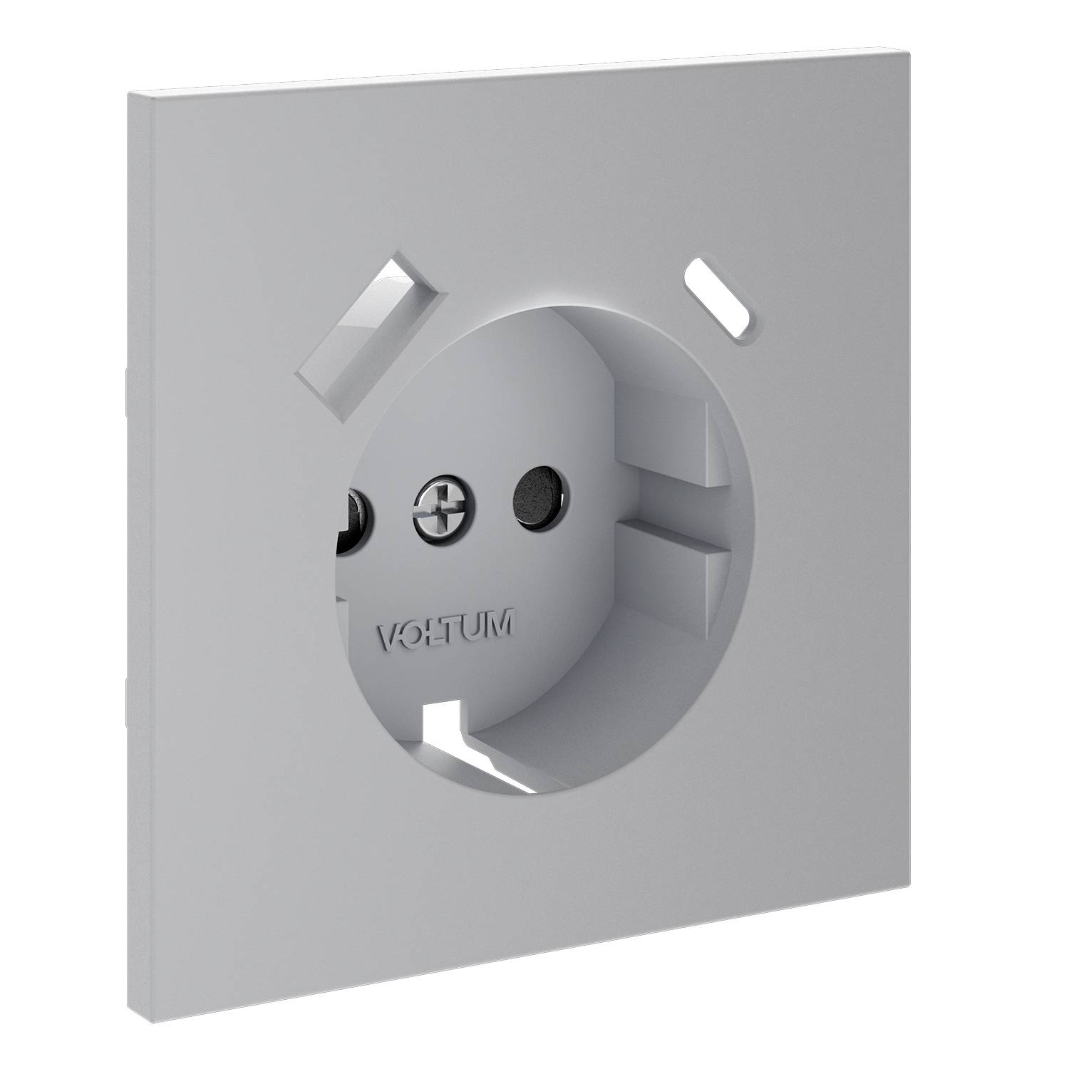 Лицевая панель для розетки с заземлением, шторками и USB Type A+C Voltum S70 VLS001016 серый
